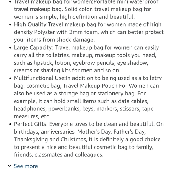 NEW  DKNY Portable Toiletry Cosmetic Travel Bag Makeup Organizer Storage Pouch - Picture 8 of 11